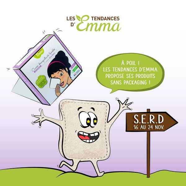 Illustrations zéro déchet : la Semaine Européenne de la Réduction des Déchets : remplacer le coton jetable par des carrés démaquillants lavables !